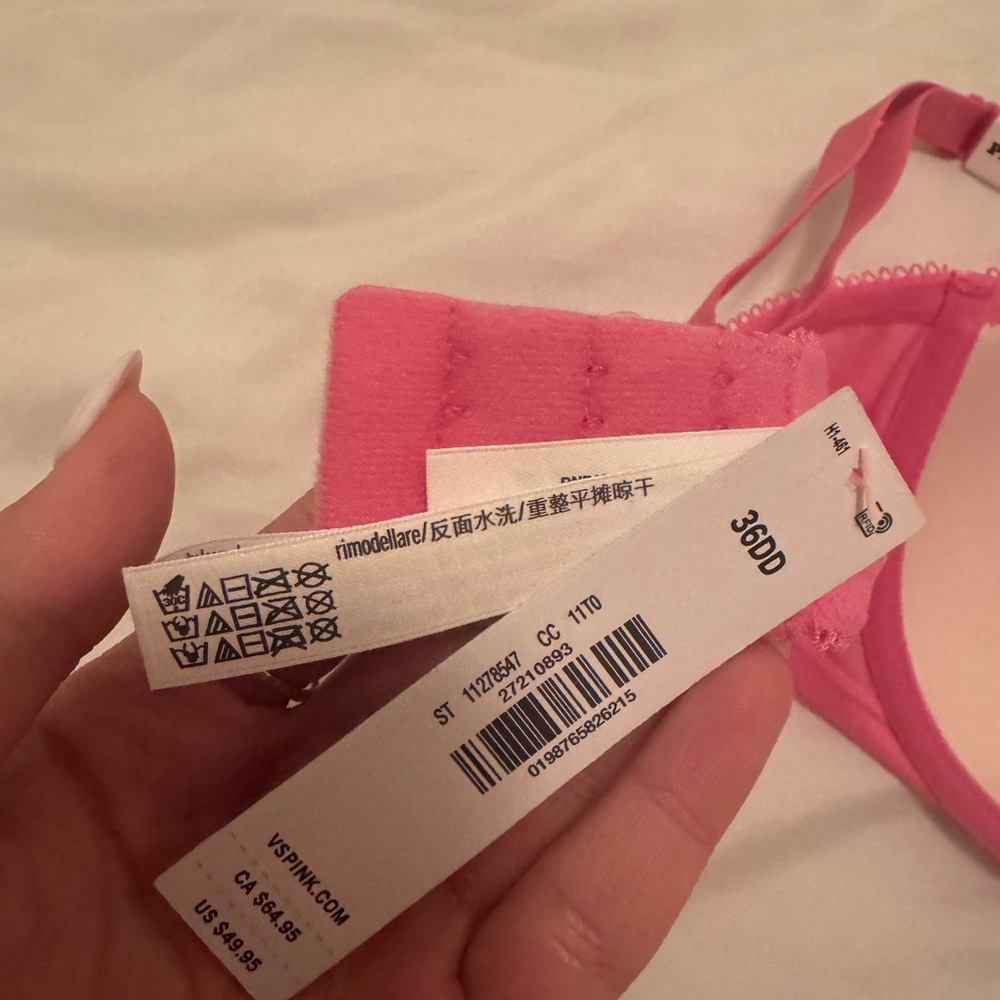 Victoria's Secret Pink and White Heart Bra - Picture 4 of 4